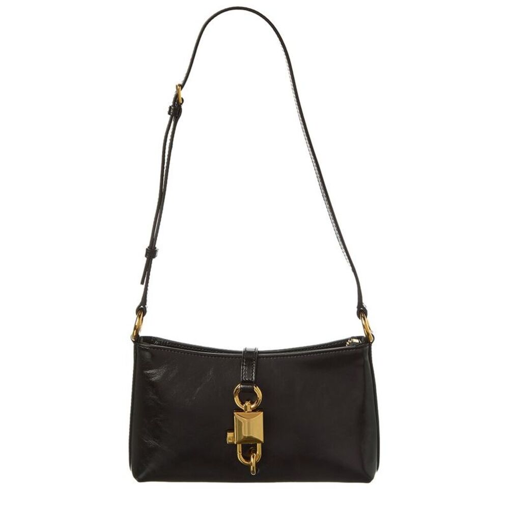 Dolce & Gabbana Lock Leather Shoulder Bag, Black
